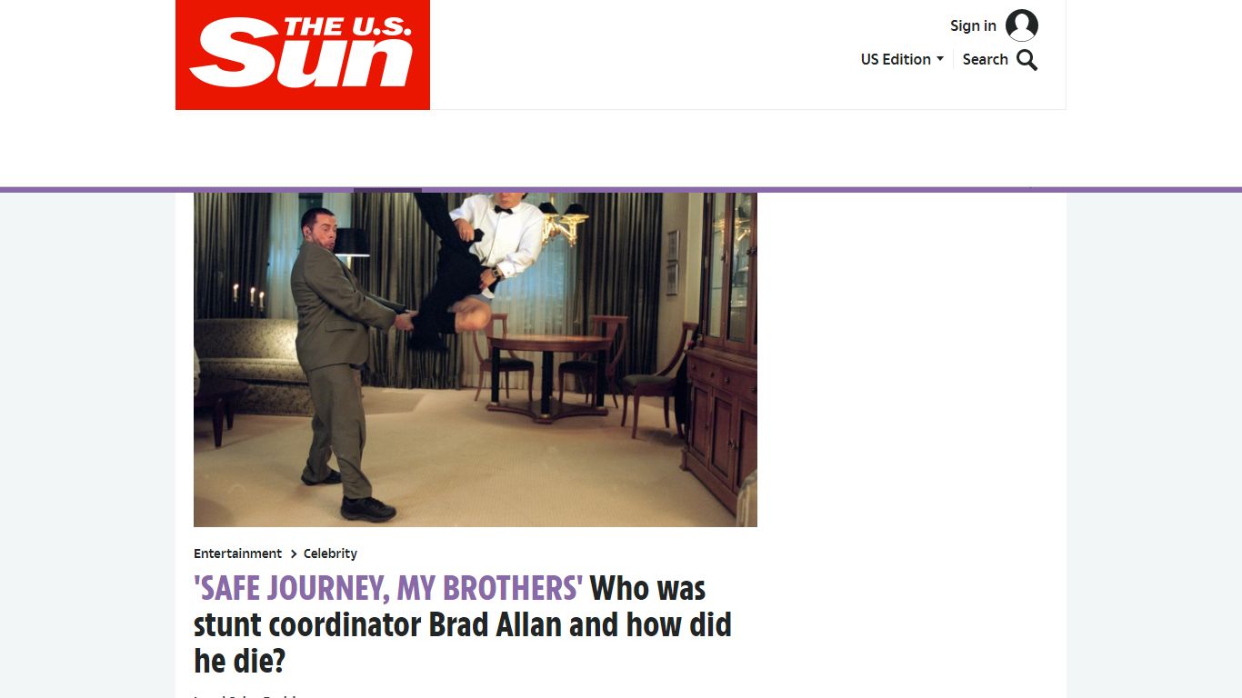 Who was stunt coordinator Brad Allan and how did he die?